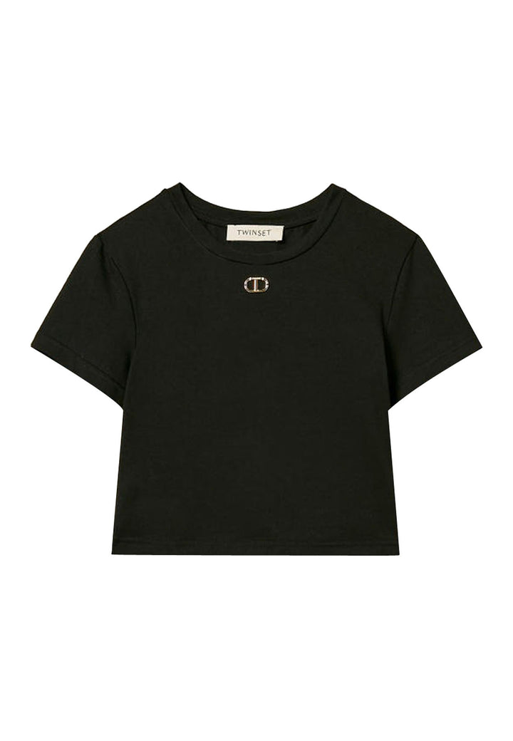 Twinset t-shirt nera bambina in cotone ViaMonte Shop