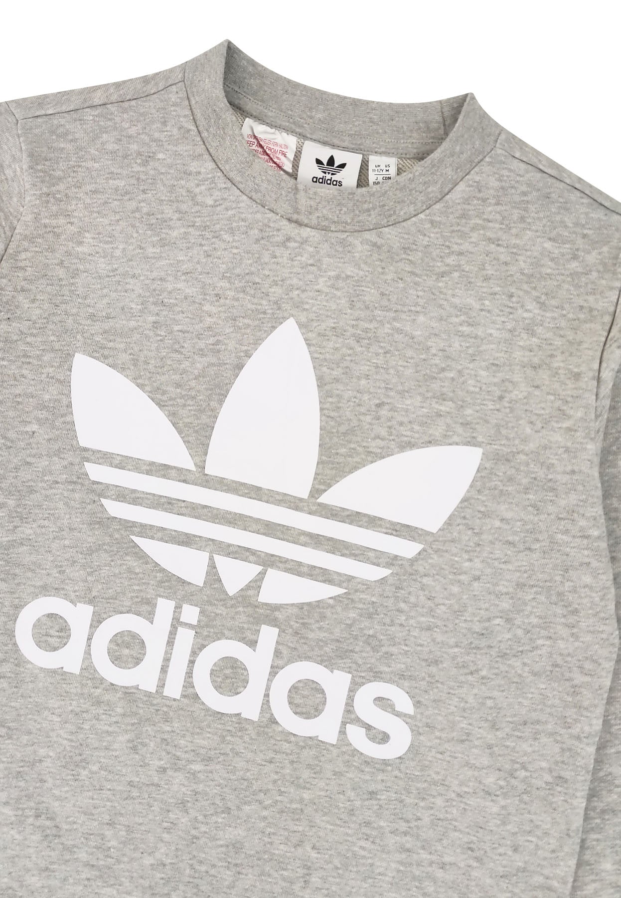 Felpa bambino Adidas grigia in cotone | ViaMonte Shop