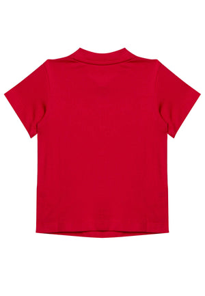 T-shirt neonato Adidas trefoil rossa in cotone | ViaMonte Shop