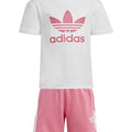 Completo bambina Adidas bianco/rosa in cotone | ViaMonte Shop