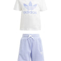 Completo bambina Adidas bianco/lilla in cotone | ViaMonte Shop