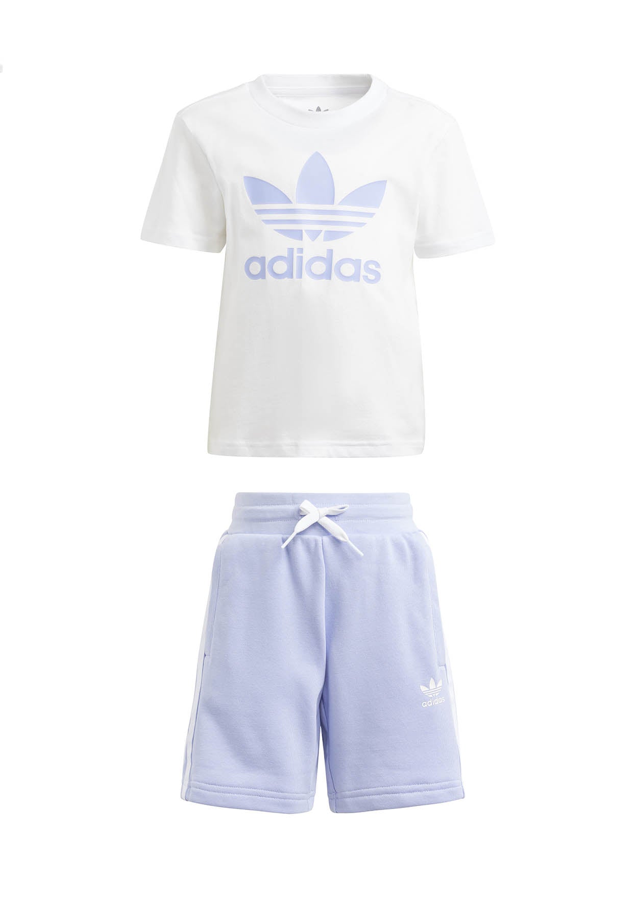 Completo bambina Adidas bianco/lilla in cotone | ViaMonte Shop