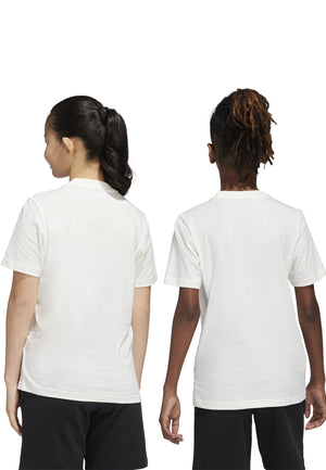 T-shirt bambino Adidas bianca in cotone | ViaMonte Shop