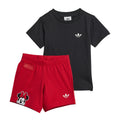 Completo neonata Adidas nero/rosso in cotone | ViaMonte Shop