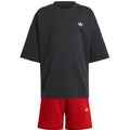 Completo bambina Adidas nero/rosso in cotone | ViaMonte Shop