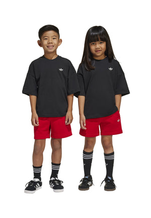 Completo bambina Adidas nero/rosso in cotone | ViaMonte Shop