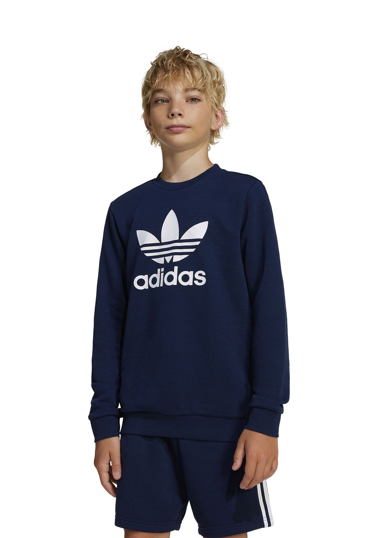 Felpa bambino Adidas blu in cotone | ViaMonte Shop