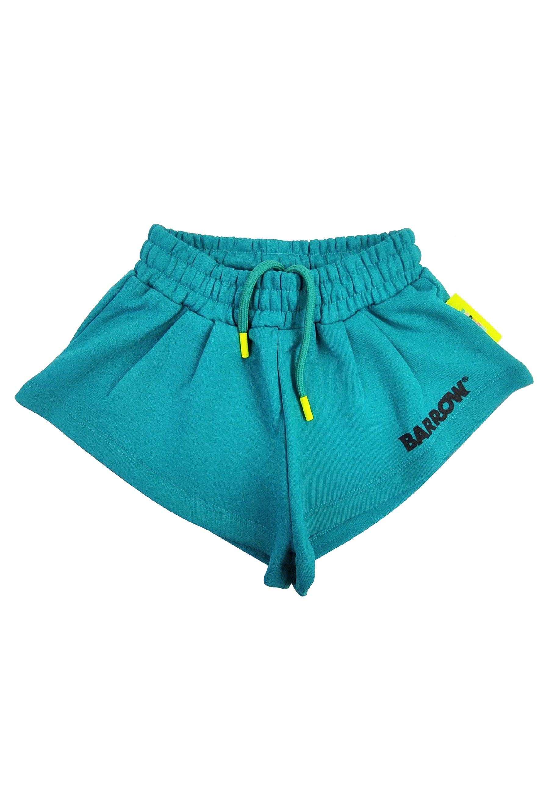 Shorts bambina Barrow kids verde smeraldo in felpa di cotone | ViaMonte Shop