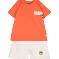 Completo neonato Barrow arancio/bianco in cotone | ViaMonte Shop