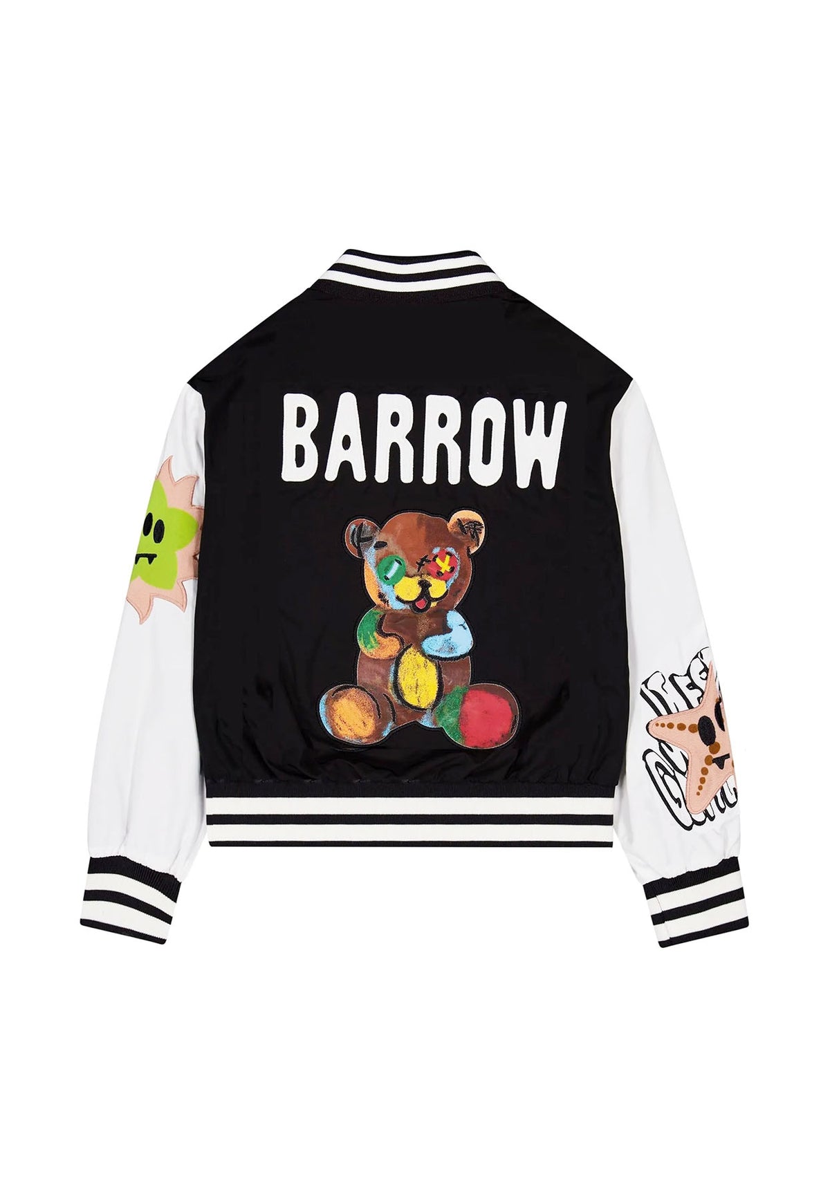 Giubbino bambino Barrow nero/bianco in tessuto tecnico | ViaMonte Shop
