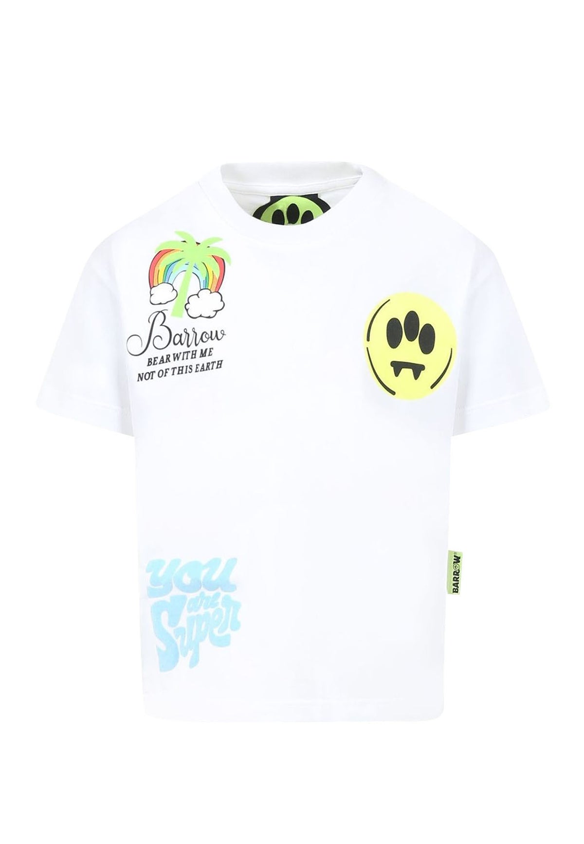 T-shirt bambino Barrow bianca in jersey di cotone | ViaMonte Shop