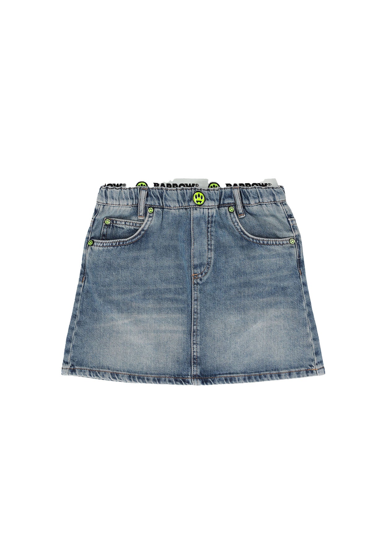 Gonna bambina Barrow kids blu in denim di cotone | ViaMonte Shop