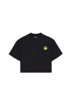 T-shirt basic bambina Barrow kids nera in jersey di cotone | ViaMonte Shop