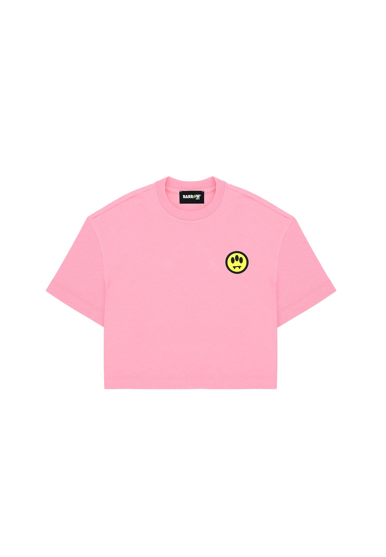 T-shirt basic bambina Barrow kids rosa in jersey di cotone