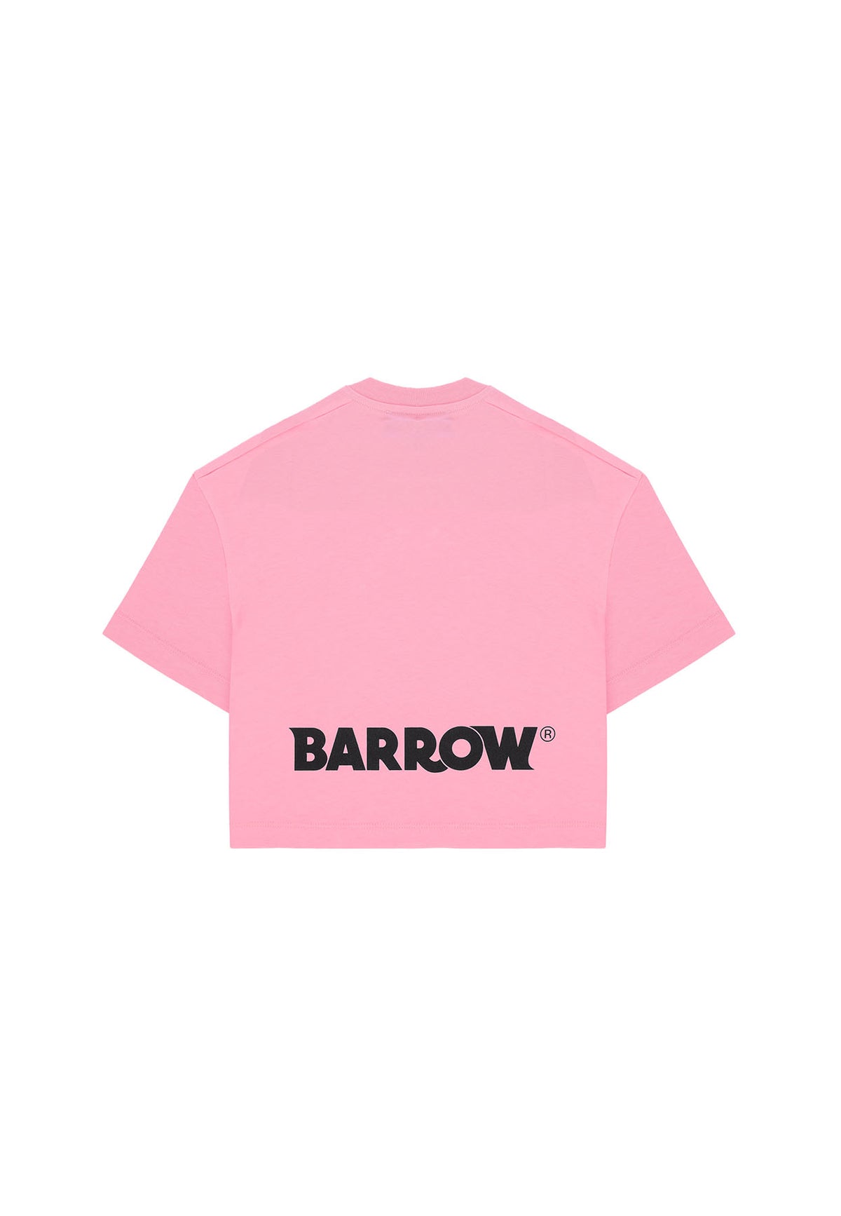 T-shirt basic bambina Barrow kids rosa in jersey di cotone