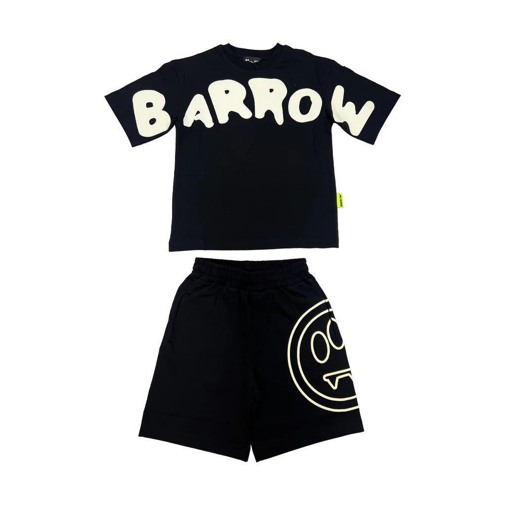 Completo bambino Barrow kids nero in jersey di cotone | ViaMonte Shop