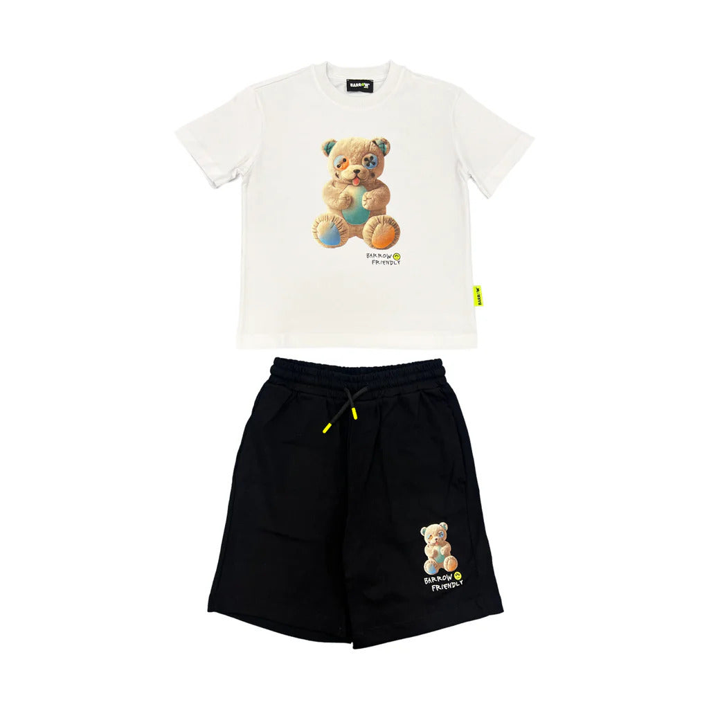 Completo bambino Barrow kids bianco/nero in cotone | ViaMonte Shop