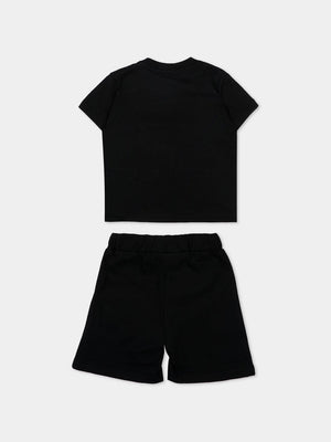 Completo neonato Barrow kids nero in cotone | ViaMonte Shop