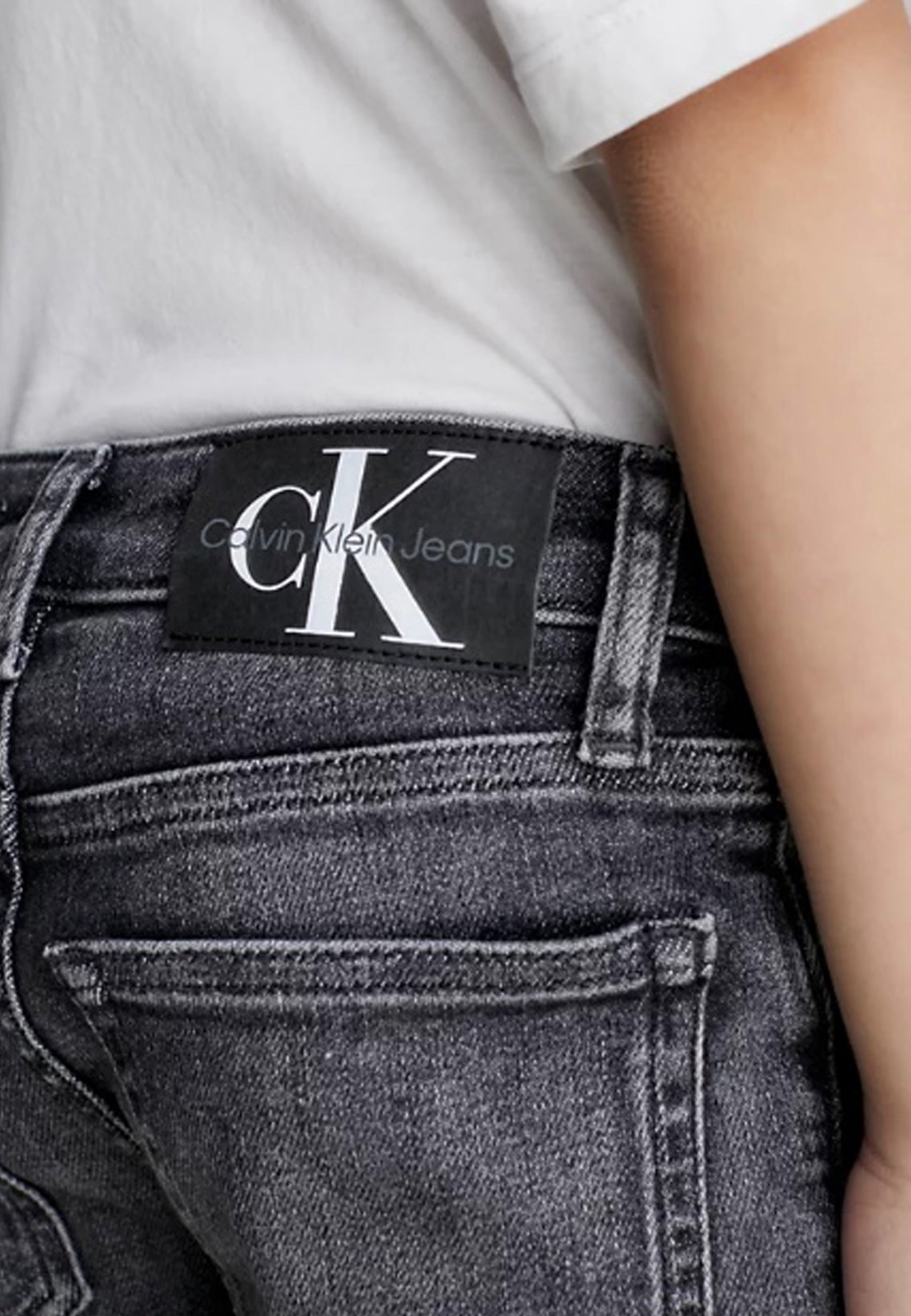 Jeans bambino Calvin Klein grigio in denim | ViaMonte Shop