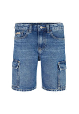 Bermuda bambino Calvin Klein Jeans blu in denim | ViaMonte Shop
