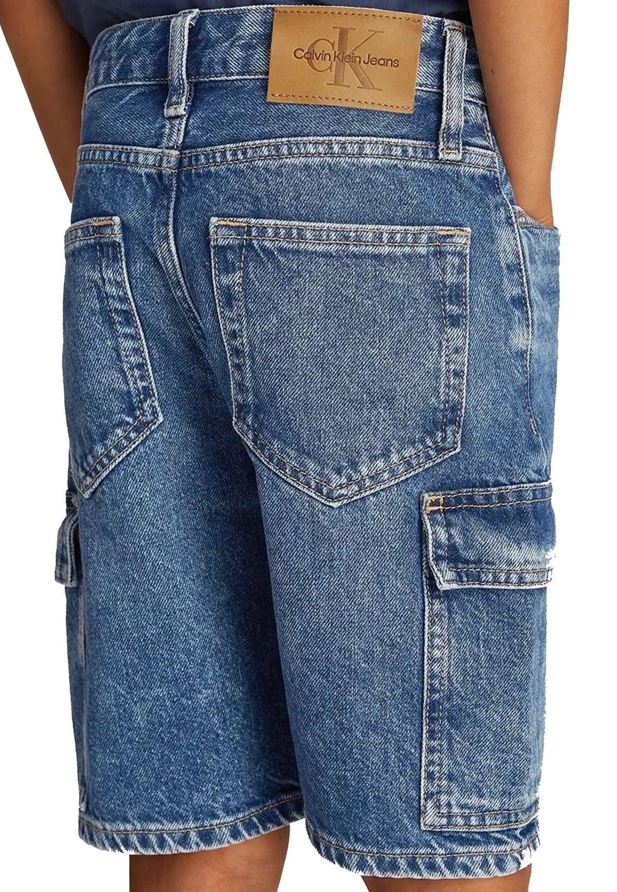 Bermuda bambino Calvin Klein Jeans blu in denim | ViaMonte Shop