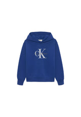 Felpa bambino Calvin Klein Jeans bluette in cotone