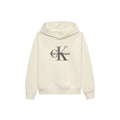Felpa bambino Calvin Klein Jeans beige chiaro in cotone | ViaMonte Shop