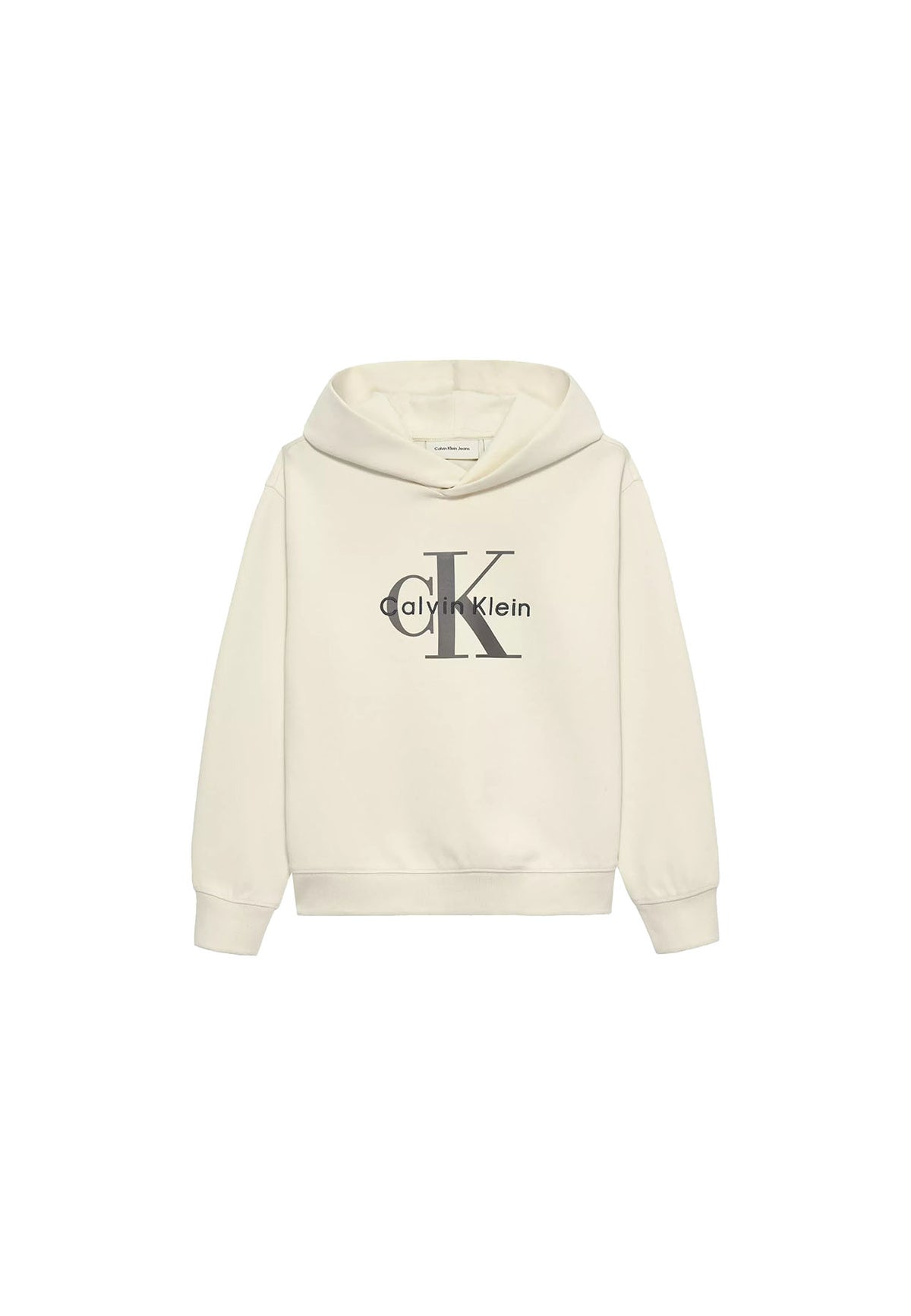 Felpa bambino Calvin Klein Jeans beige chiaro in cotone | ViaMonte Shop