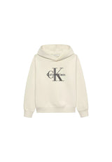 Felpa bambino Calvin Klein Jeans beige chiaro in cotone | ViaMonte Shop