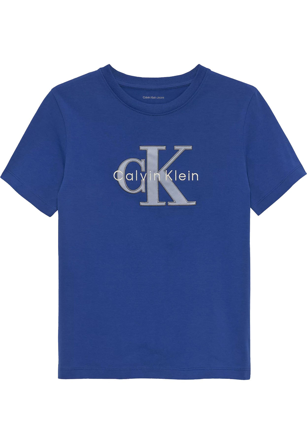 T-shirt bambino Calvin Klein Jeans bluette in cotone