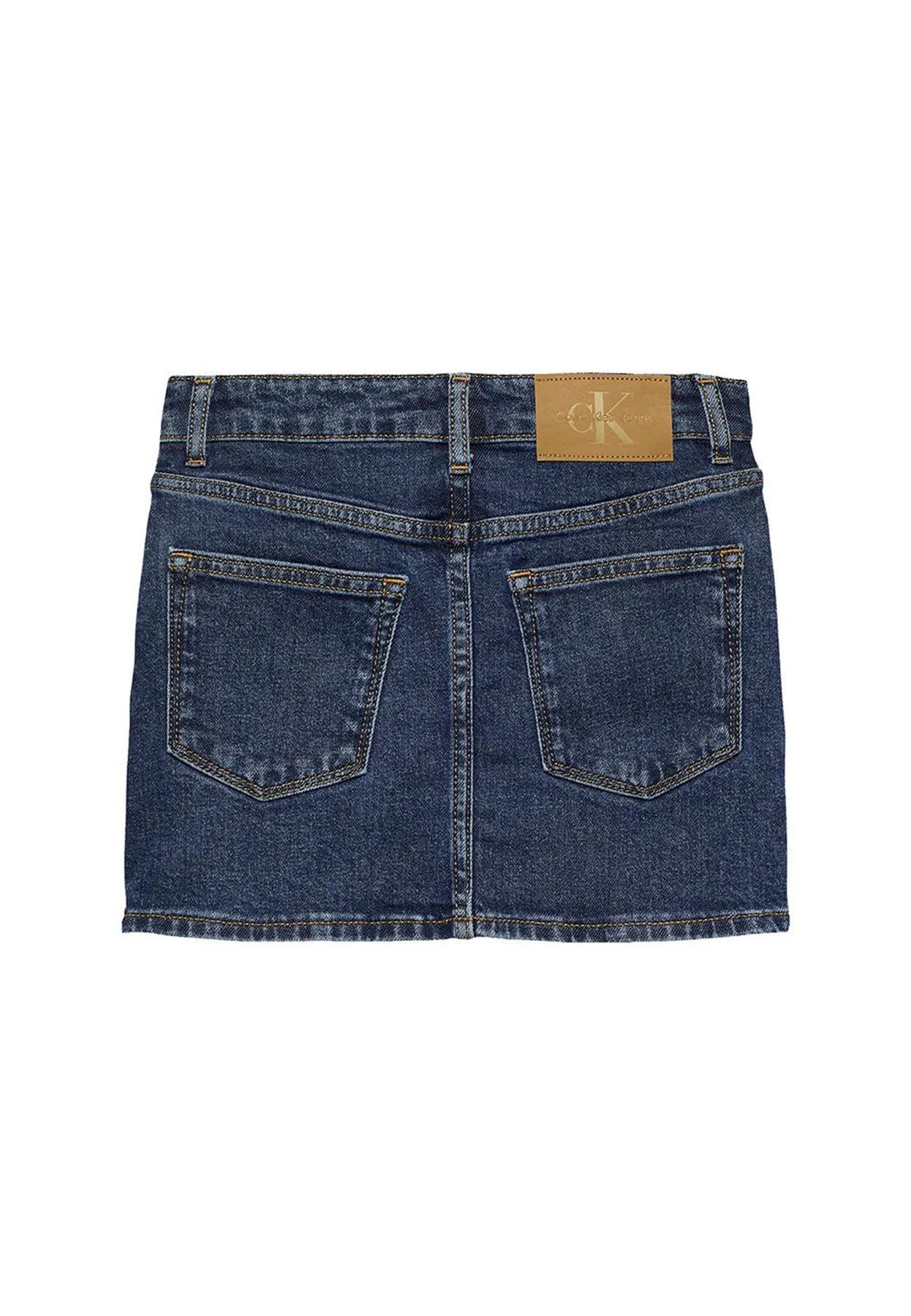 Gonna bambina Calvin Klein Jeans blu in denim | ViaMonte Shop