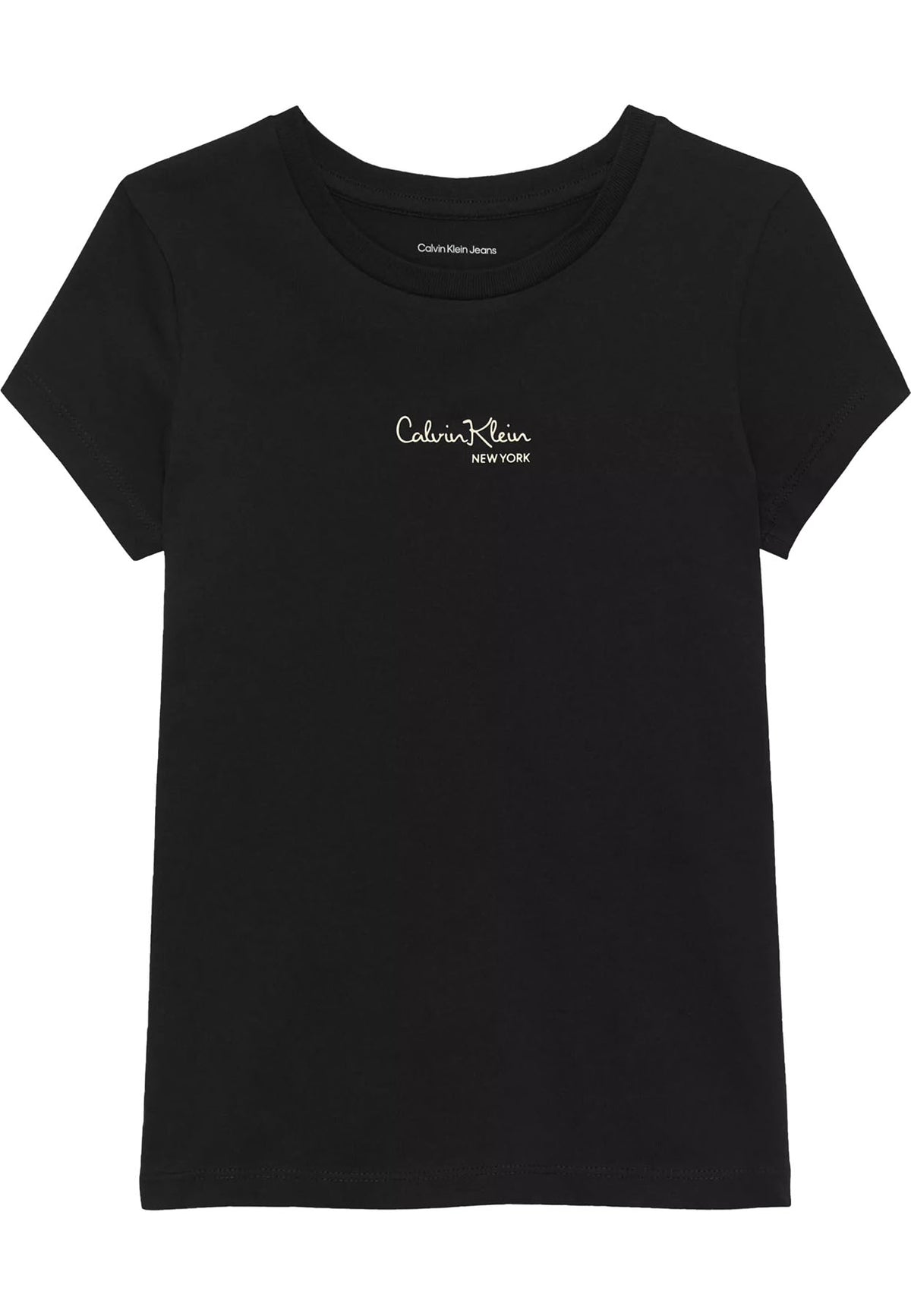 T-shirt bambina Calvin Klein Jeans nera in cotone