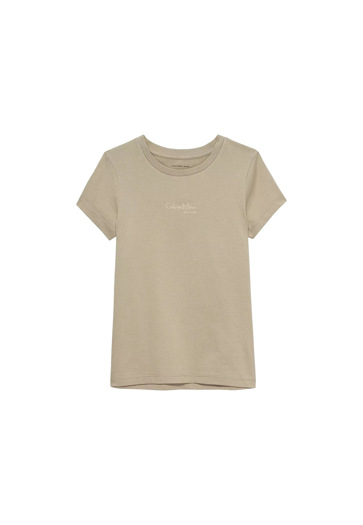 T-shirt bambina Calvin Klein Jeans beige in cotone