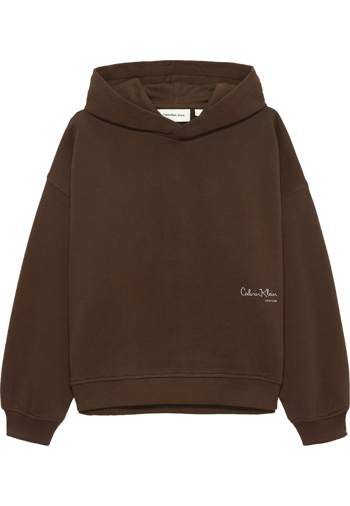 Felpa bambina Calvin Klein Jeans marrone in cotone