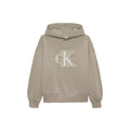 Felpa bambina Calvin Klein Jeans beige in cotone