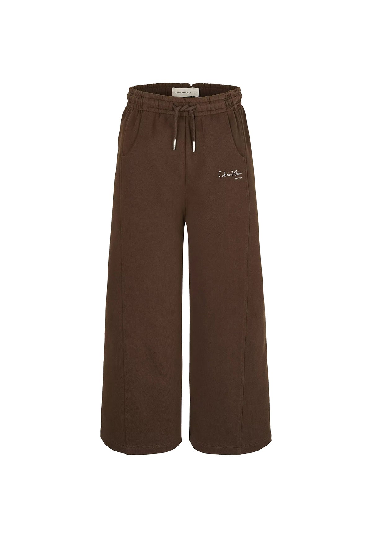Pantalone bambina Calvin Klein Jeans marrone in felpa di cotone | ViaMonte Shop