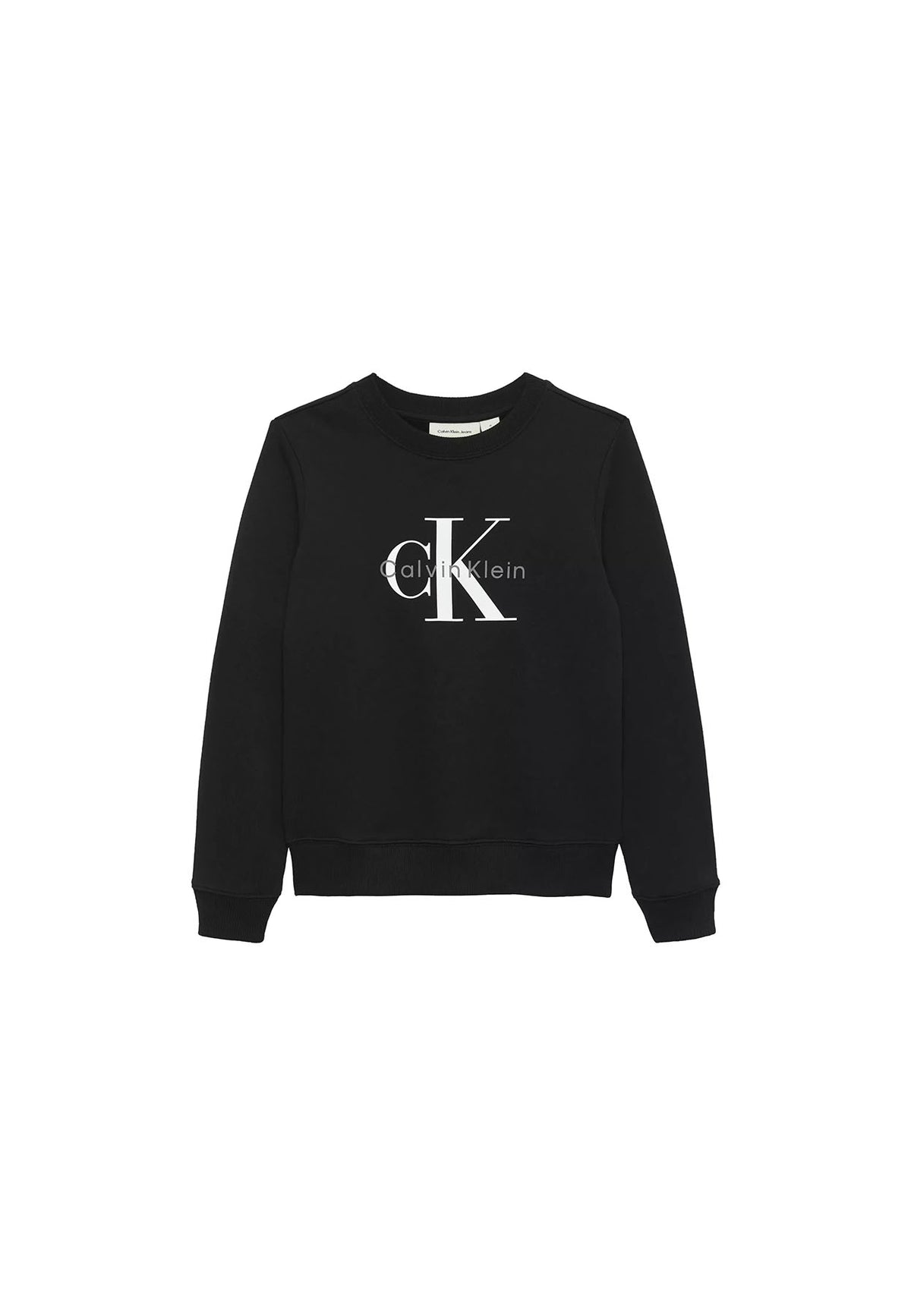 Felpa bambino Calvin Klein Jeans nera in cotone | ViaMonte Shop