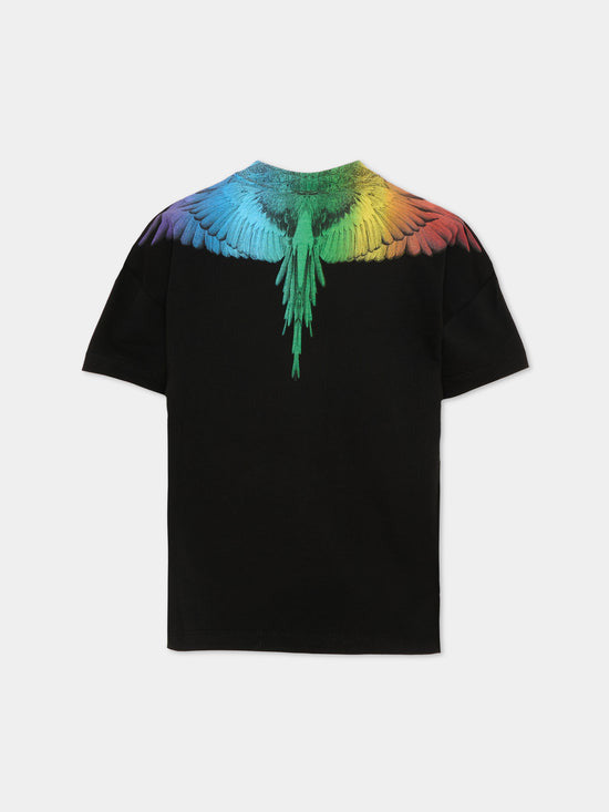 T-shirt bambino County of Milan kids nera in jersey di cotone | ViaMonte Shop