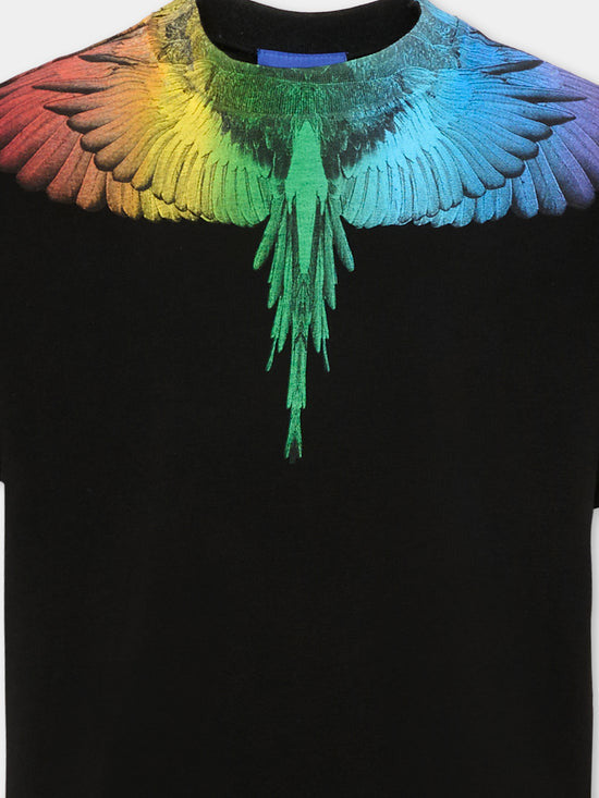 T-shirt bambino County of Milan kids nera in jersey di cotone | ViaMonte Shop