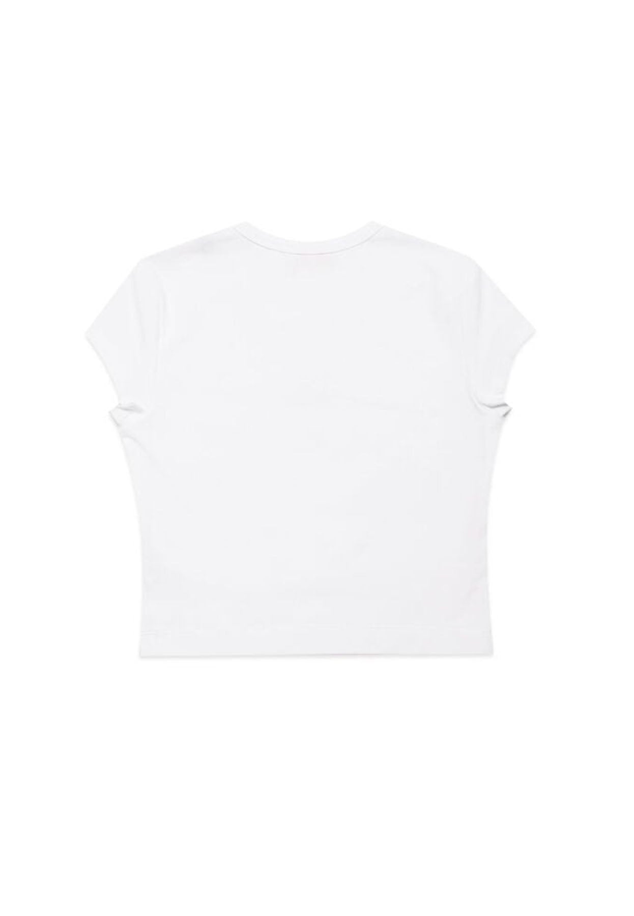 T-shirt bambina Diesel bianca in cotone | ViaMonte Shop