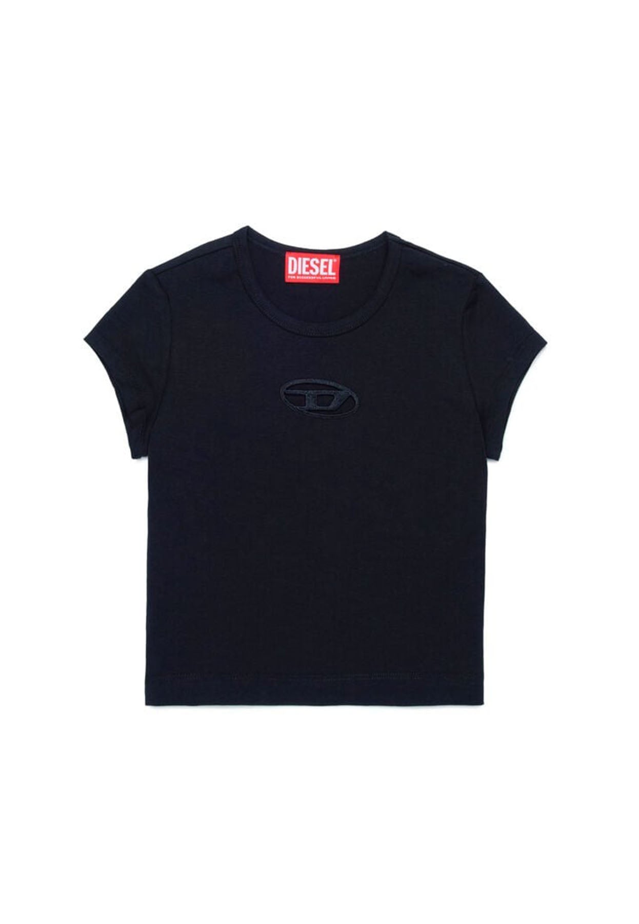 T-shirt bambina Diesel nera in cotone | ViaMonte Shop