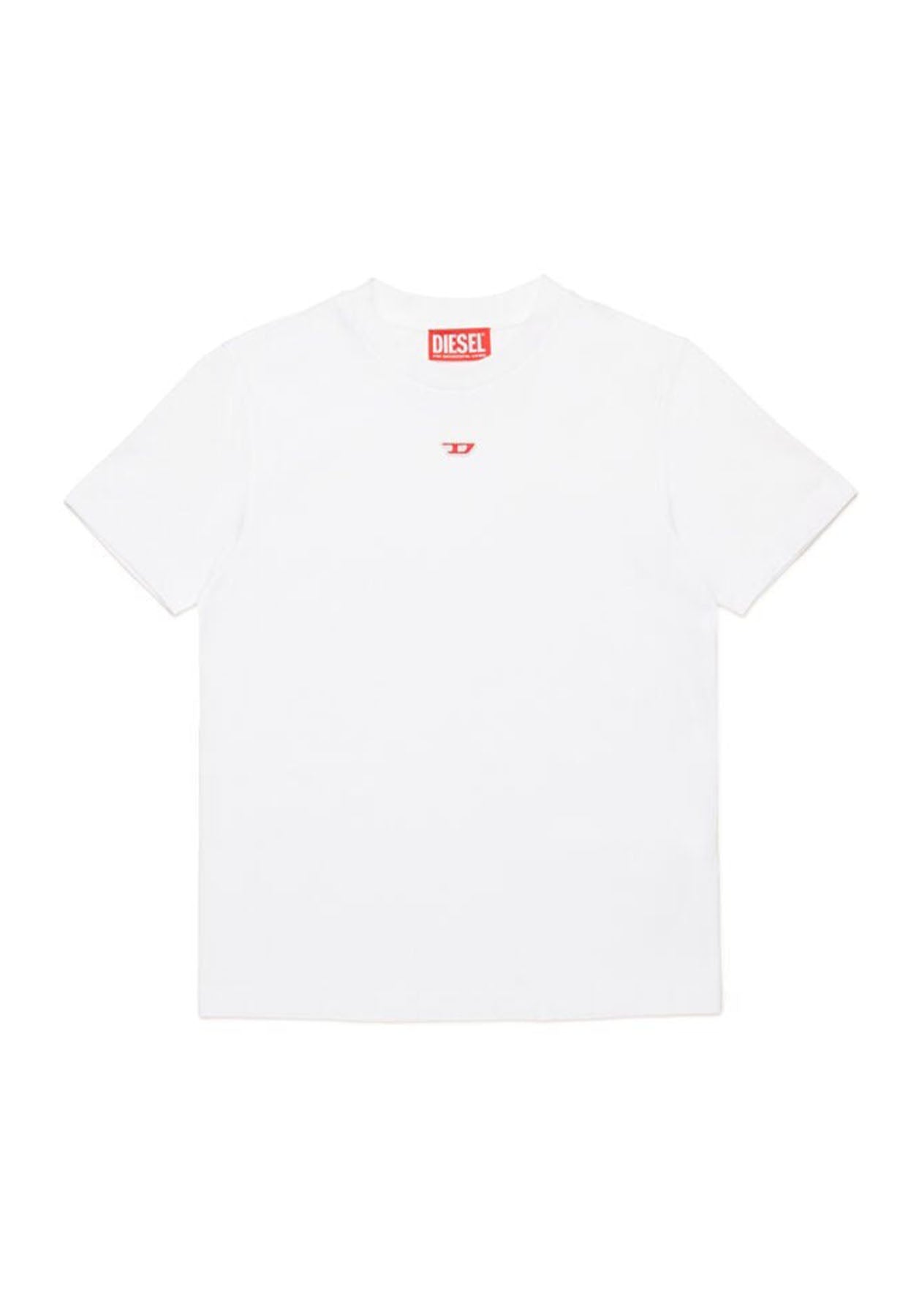 T-shirt bambino Diesel bianca in cotone | ViaMonte Shop