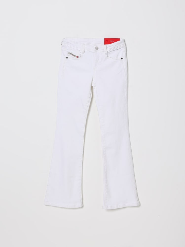 Jeans Jogg bootcut-D-Arry bambina Diesel bianco in cotone stretch | ViaMonte Shop