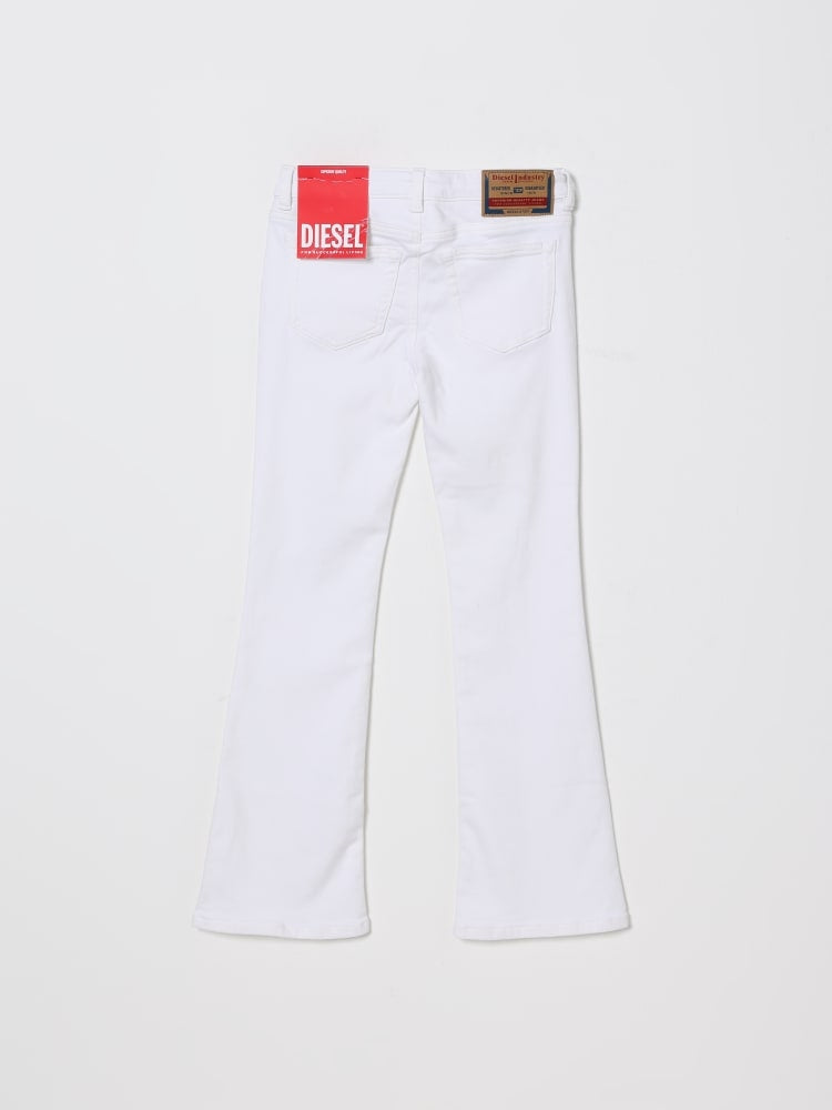 Jeans Jogg bootcut-D-Arry bambina Diesel bianco in cotone stretch | ViaMonte Shop