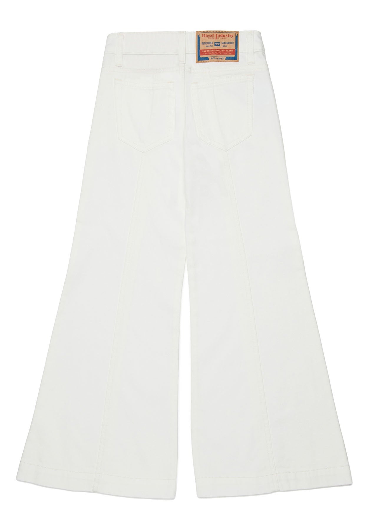 Jeans flare D-Pam bambina Diesel Kid bianco in denim di cotone | ViaMonte Shop