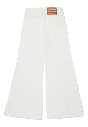 Jeans flare D-Pam bambina Diesel Kid bianco in denim di cotone | ViaMonte Shop