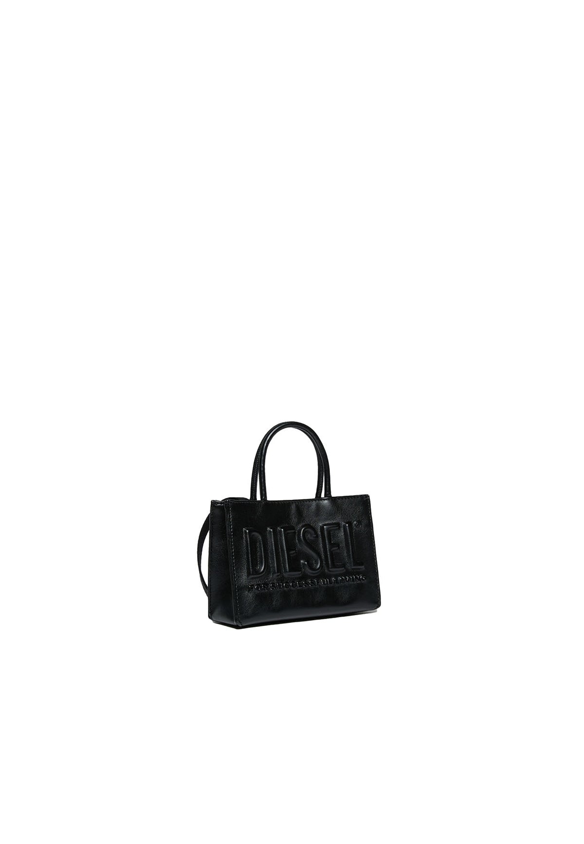 Borsa shopper bambina Diesel kid 3D nera in tessuto spalmato | ViaMonte Shop