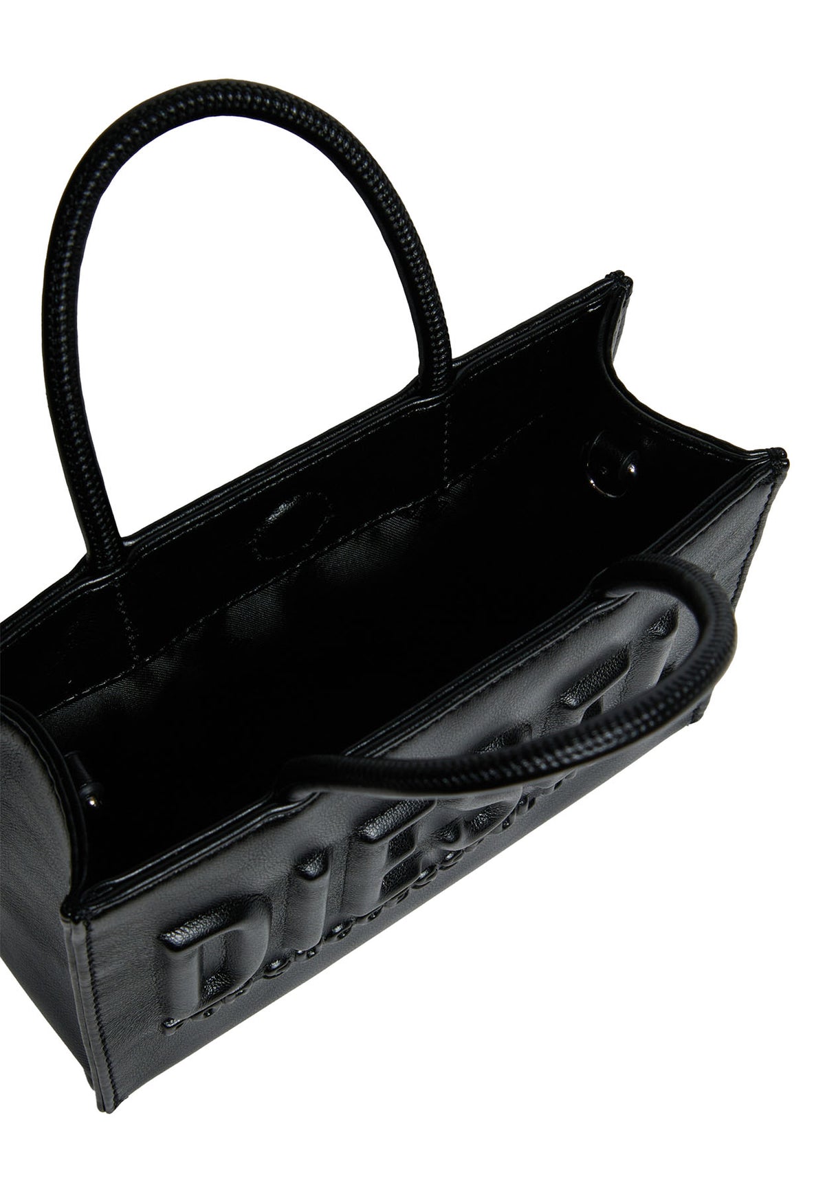 Borsa shopper bambina Diesel kid 3D nera in tessuto spalmato | ViaMonte Shop
