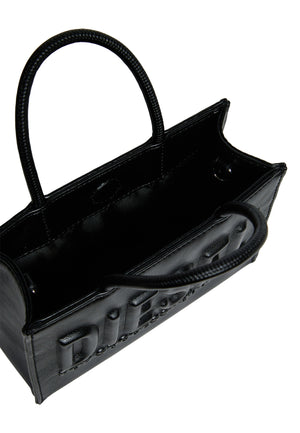 Borsa shopper bambina Diesel kid 3D nera in tessuto spalmato | ViaMonte Shop