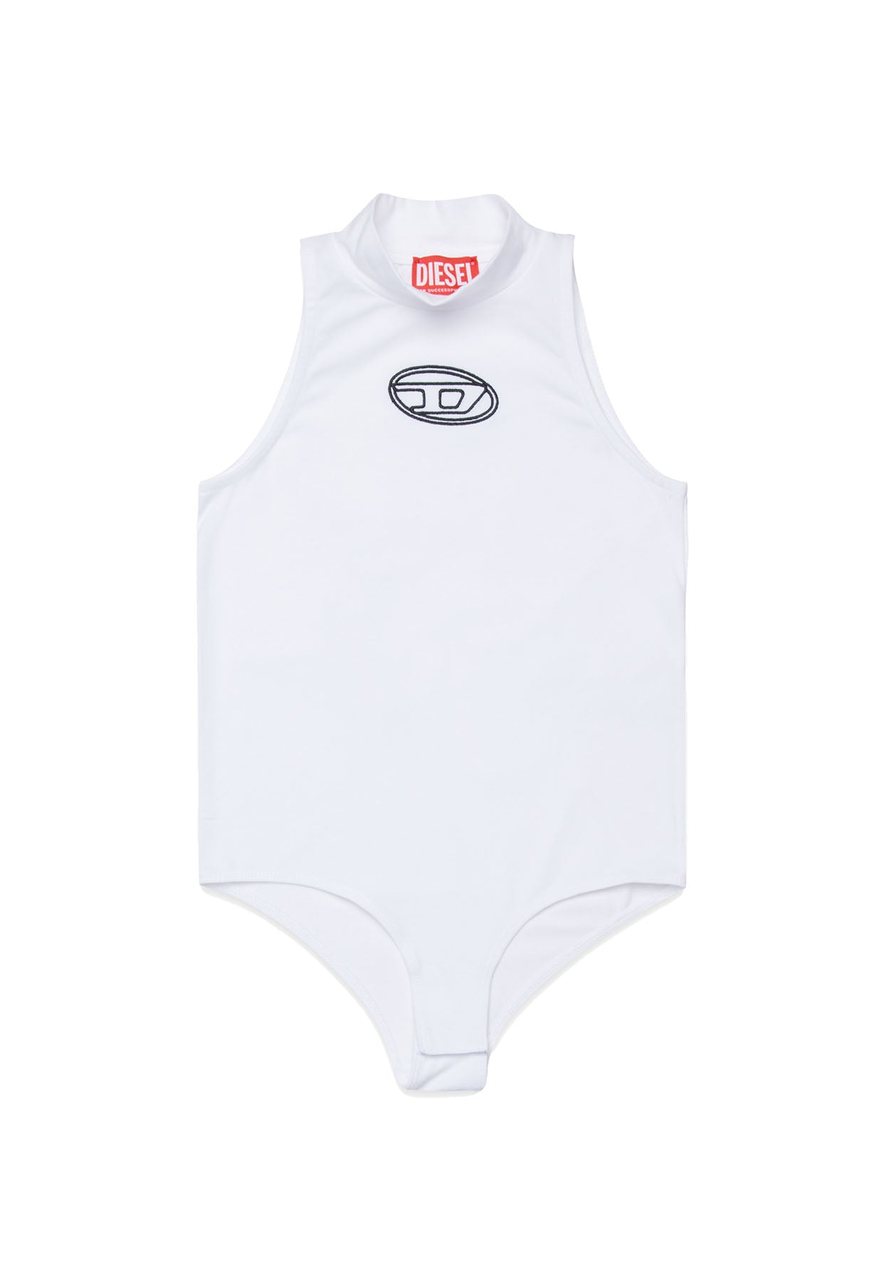 Body bambina Diesel bianco in cotone elasticizzato | ViaMonte Shop